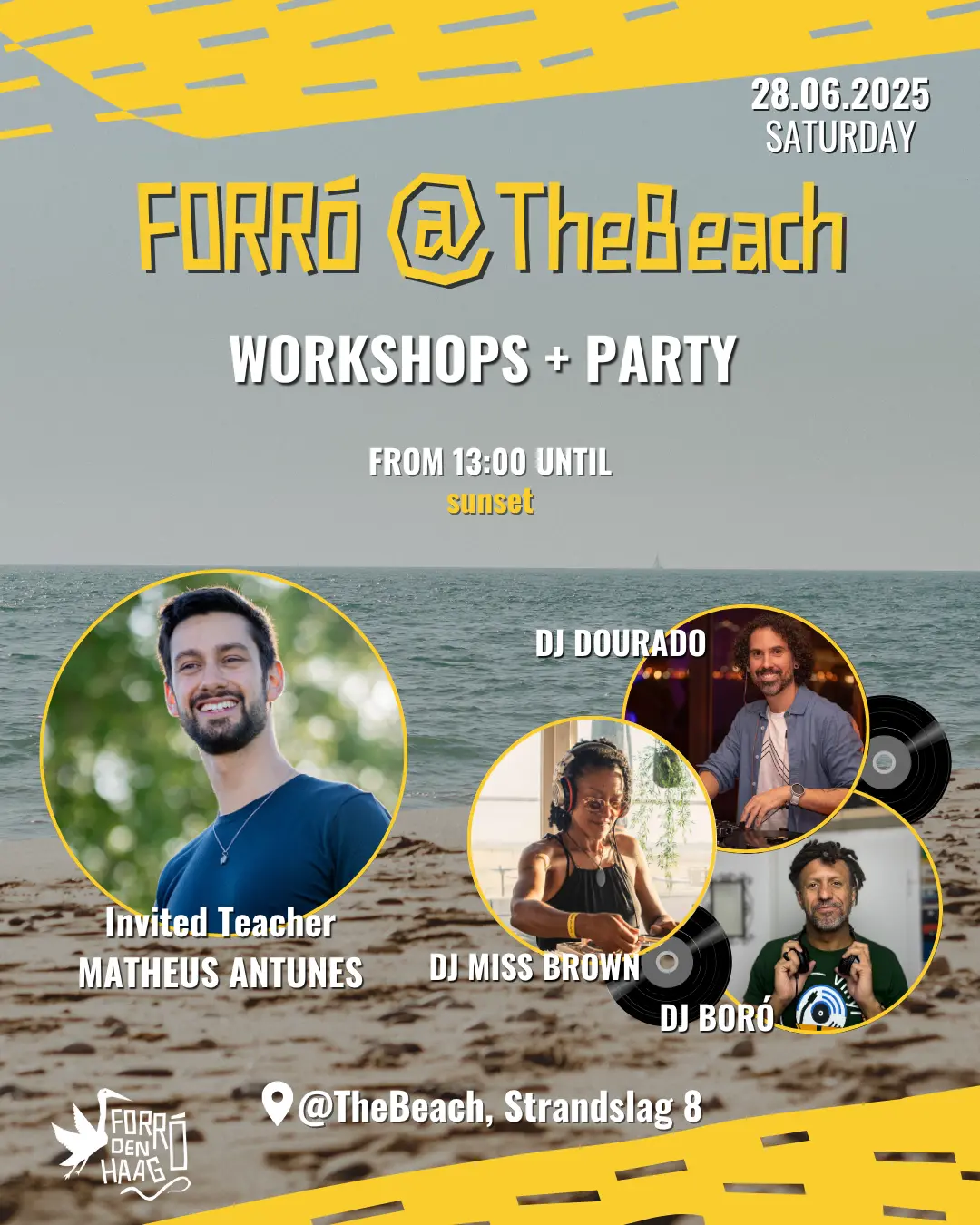 Flyer for the Forró party at the beach on June 28.