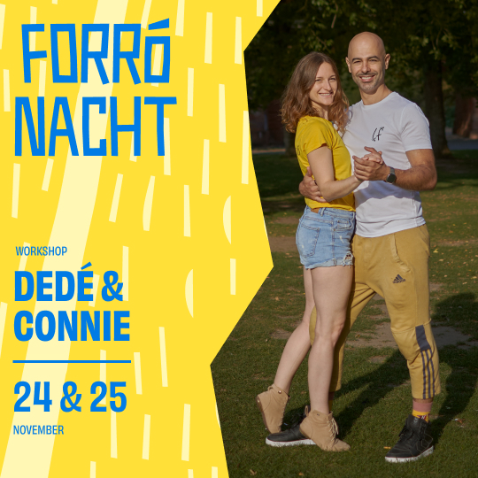 Picture of Forro da Beth with their instruments with information about their upcoming party in Den Haag